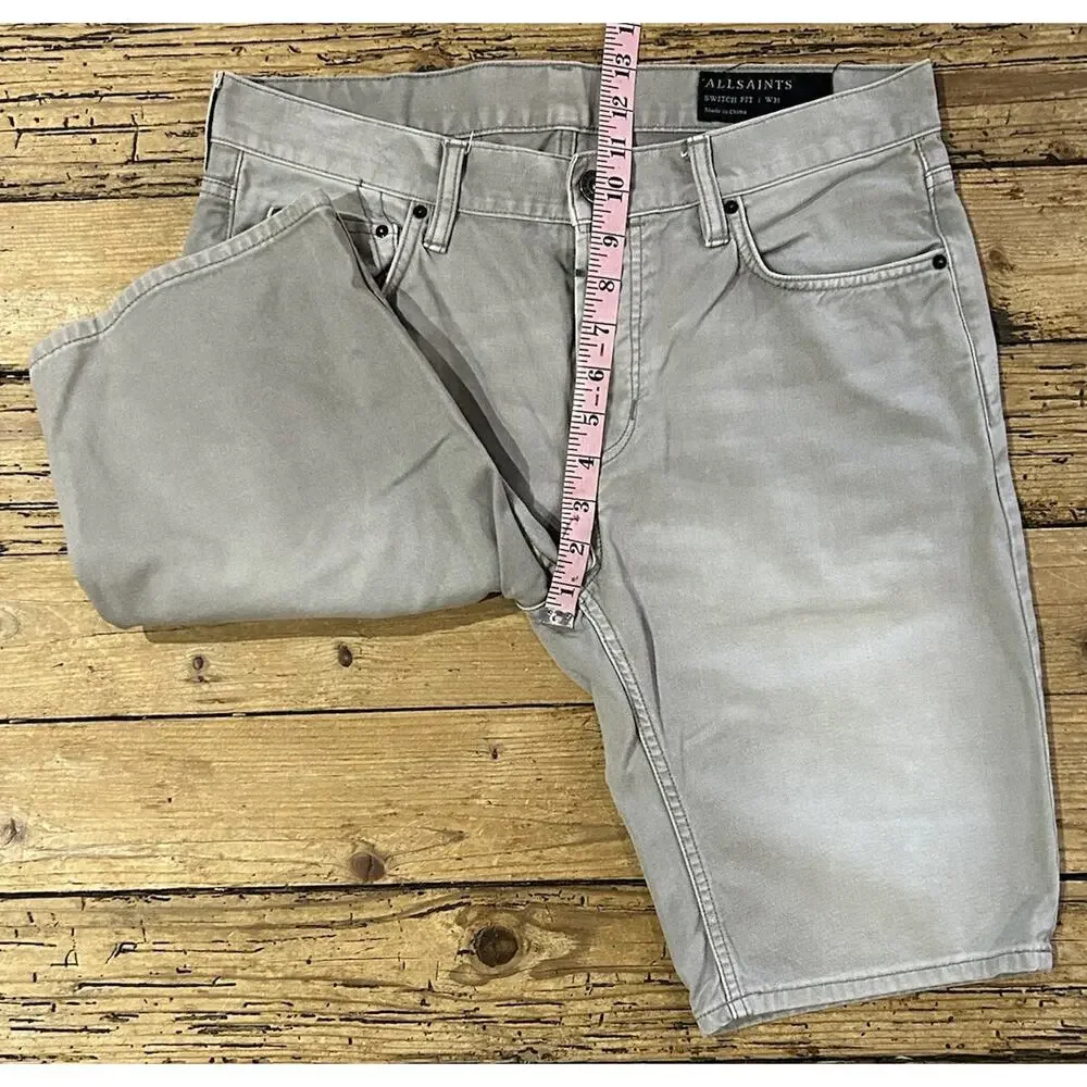 All Saints Men’s Size 31 Light Gray Denim Shorts